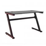 Gaming Desk Carbon Metal Wood Black with Decals 120x60x75